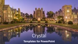  Presentation with history of usa - Presentation theme having historic-campus-at-twilight background and a ocean colored foreground