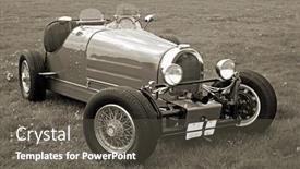  Presentation with vintage car - Presentation theme consisting of historic-car-vintage-photography background and a dark gray colored foreground