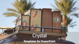  Presentation with classic car - Presentation theme having historic cars - classic old car with vintage background and a  colored foreground