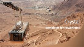  Presentation with landscape desert - Presentation design with historic cars - desert landscape with cable car background and a coral colored foreground