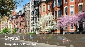  Presentation with residential - Audience pleasing presentation consisting of historic cars - elegant brownstones in residential street backdrop and a coral colored foreground