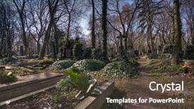  Presentation with pre historic of india - Audience pleasing presentation theme consisting of historic cemetary olsany in prag backdrop and a  colored foreground