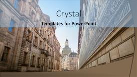  Presentation with center of the earth - Beautiful slide deck featuring historic-center-of-dresden-germany backdrop and a light blue colored foreground