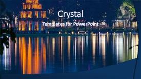  Presentation with vietnam hanoi - Audience pleasing slide set consisting of historic centre of hanoi backdrop and a navy blue colored foreground