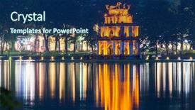  Presentation with vietnam hanoi - Amazing presentation design having historic centre of hanoi backdrop and a navy blue colored foreground