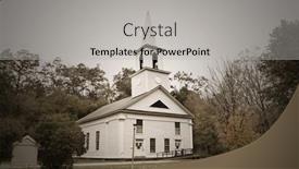  Presentation with complex - Beautiful slide deck featuring historic-church-complex-in-rural backdrop and a light gray colored foreground