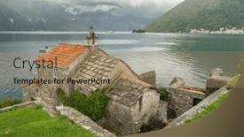  Presentation with kotor montenegro - PPT theme enhanced with historic-church-of-our-lady background and a coral colored foreground