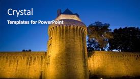  Presentation with france - Cool new PPT theme with historic-city-of-vannes backdrop and a ocean colored foreground