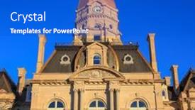  Presentation with indiana - Cool new slide deck with historic-courthouse-building-in-downtown backdrop and a cobalt blue colored foreground