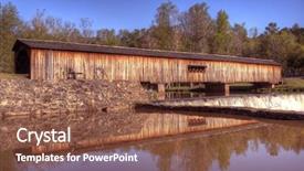  Presentation with old film - Colorful slides enhanced with historic covered bridge at watson backdrop and a tawny brown colored foreground