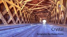  Presentation with bridge - Amazing slides having historic covered bridge at watson backdrop and a teal colored foreground