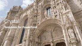  Presentation with facade - Theme with historic-facade-of-the-jeronimos background and a coral colored foreground