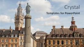  Presentation with city - Presentation theme with historic-facades-at-the-grand background and a  colored foreground