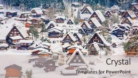  Presentation with farming - Cool new slides with historic farming village in winter backdrop and a soft green colored foreground