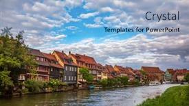  Presentation with bavaria - Slides featuring historic-fishermen-s-houses-along background and a light blue colored foreground