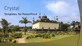  Presentation with india - Theme featuring historic-gaddige-raja-s-tomb background and a light blue colored foreground
