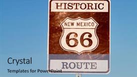  Presentation with route - Cool new presentation with historic grunge looking route 66 backdrop and a light blue colored foreground