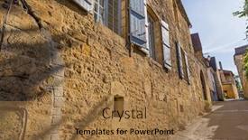  Presentation with france - PPT theme having historic-houses-in-sarlat-la background and a coral colored foreground