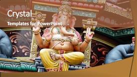  Presentation with hindu - Slide set consisting of historic india - hindu temple statue background and a red colored foreground