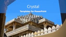  Presentation with jain - Presentation having historic-jain-temple-exterior-architecture background and a cobalt blue colored foreground