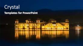 Presentation with city india - Slides having historic-jal-mahal background and a navy blue colored foreground