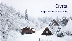  Presentation with japan travel - Beautiful PPT theme featuring shirakawago - historic japanese village shirakawa-go backdrop and a sky blue colored foreground
