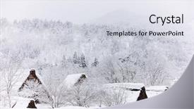  Presentation with travel japan - Slide set featuring historic-japanese-village-shirakawa-go background and a sky blue colored foreground