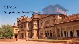  Presentation with sing - PPT layouts having historic-junagarh-fort-in-bikaner background and a light blue colored foreground