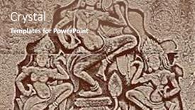  Presentation with khmer - Colorful PPT theme enhanced with historic-khmer-bas-relief-showing backdrop and a coral colored foreground