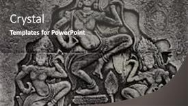  Presentation with khmer - Audience pleasing PPT theme consisting of historic-khmer-bas-relief-showing backdrop and a dark gray colored foreground
