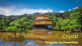 Presentation with city japan - Slide deck featuring historic-kinkaku-ji-temple and a tawny brown colored foreground