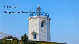  Presentation with light - Slide set consisting of historic-light-house-at-punta and a light blue colored foreground