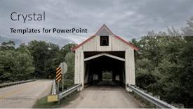  Presentation with bridge - Slides with historic-mechanicsville-covered-bridge background and a light gray colored foreground
