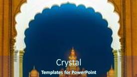  Presentation with illuminated - Presentation design featuring historic-mysore-maharaja-palace-illuminated background and a navy blue colored foreground