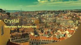  Presentation with old - Slide deck featuring historic-old-district-alfama background and a tawny brown colored foreground