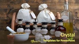  Presentation with bottles - Cool new PPT theme with historic old pharmacy bottles backdrop and a tawny brown colored foreground