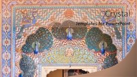  Presentation with city india - Slides featuring historic-ornate-door-architecture background and a coral colored foreground