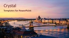  Presentation with budapest - Presentation theme having historic part of budapest background and a lemonade colored foreground