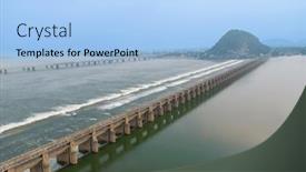  Presentation with andhra pradesh - Theme enhanced with historic-prakasam-barrage-over-rive background and a  colored foreground