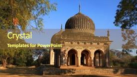  Presentation with indian historic places - Slides having historic quli qutb shahi tombs background and a tawny brown colored foreground