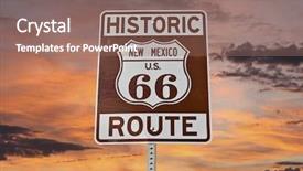  Presentation with route - Slide set enhanced with historic route 66 new mexico background and a coral colored foreground