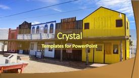  Presentation with route - PPT layouts consisting of historic route 66 background and a tawny brown colored foreground