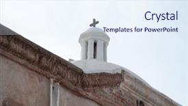  Presentation with mission - Presentation theme having historic-spanish-mission-ruins background and a sky blue colored foreground
