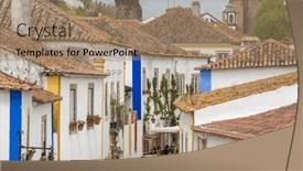  Presentation with old buildings - PPT theme featuring historic-streets-of-the-medieval background and a coral colored foreground