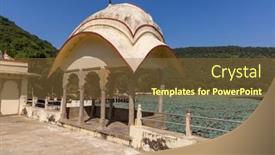  Presentation with rajasthan - Presentation theme consisting of historic-sukh-mahal-in-bundi background and a tawny brown colored foreground