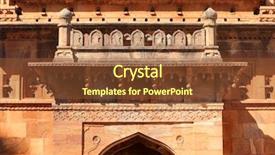  Presentation with city india - Audience pleasing presentation design consisting of historic tomb built with red backdrop and a tawny brown colored foreground