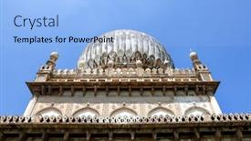  Presentation with india - Slide set enhanced with historic-tomb-of-mohammad-quli background and a light blue colored foreground