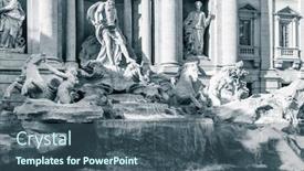  Presentation with baroque - Presentation having historic-trevi-fountain background and a ocean colored foreground