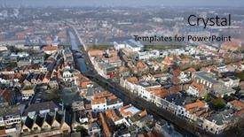  Presentation with university - PPT theme consisting of historic university city of delft the netherlands seen from above looking in the direction of the hague background and a light blue colored foreground