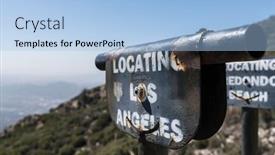  Presentation with los angeles - Slide deck having historic-viewing-tubes-at-inspiration background and a light blue colored foreground